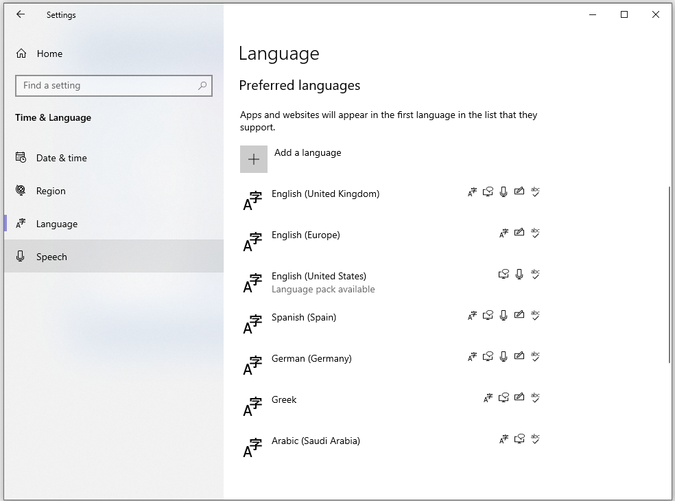 Windows Language Settings