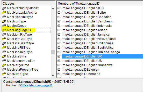 msoLanguageID