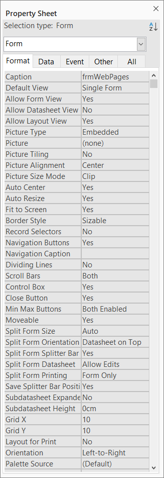 Property Sheet 11pt