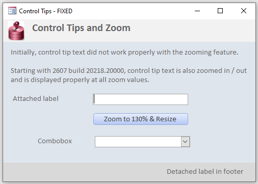 Popup Form at 100% Zoom