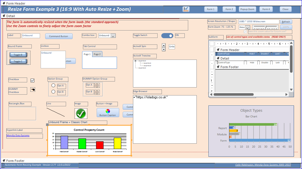 Windowed & Non-Windowed Controls in Access