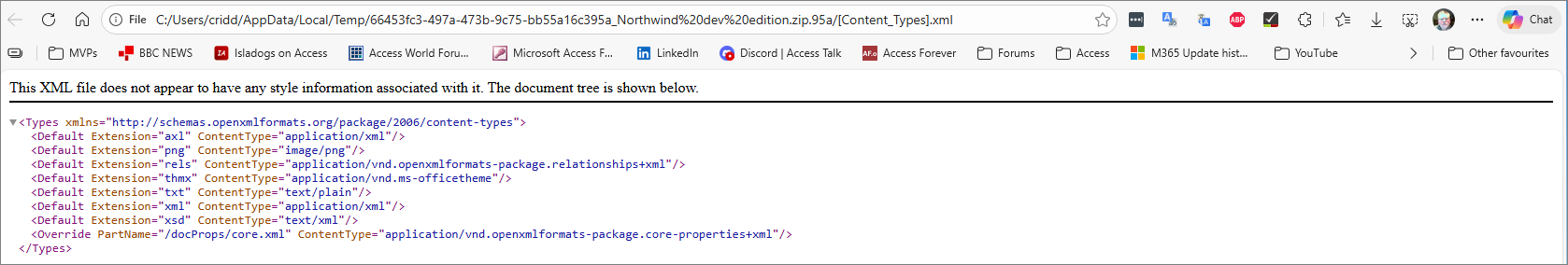 Content Types XML