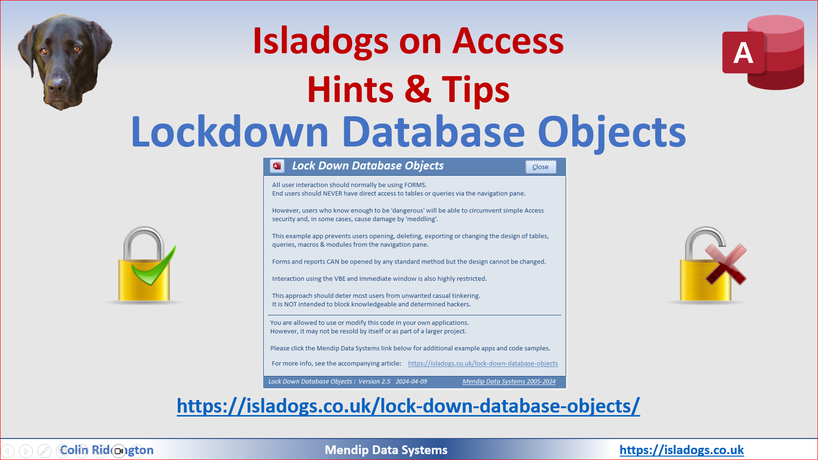 Lock Down Database Objects