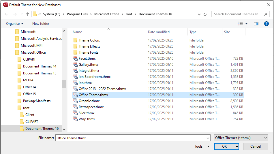 Office Theme Folder