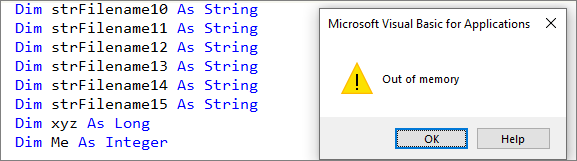 Out of Memory Error