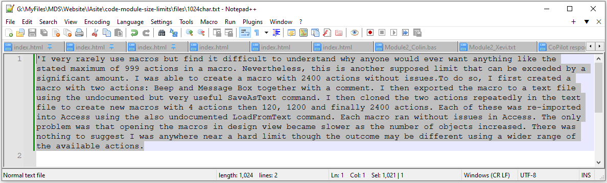 1024 Character String