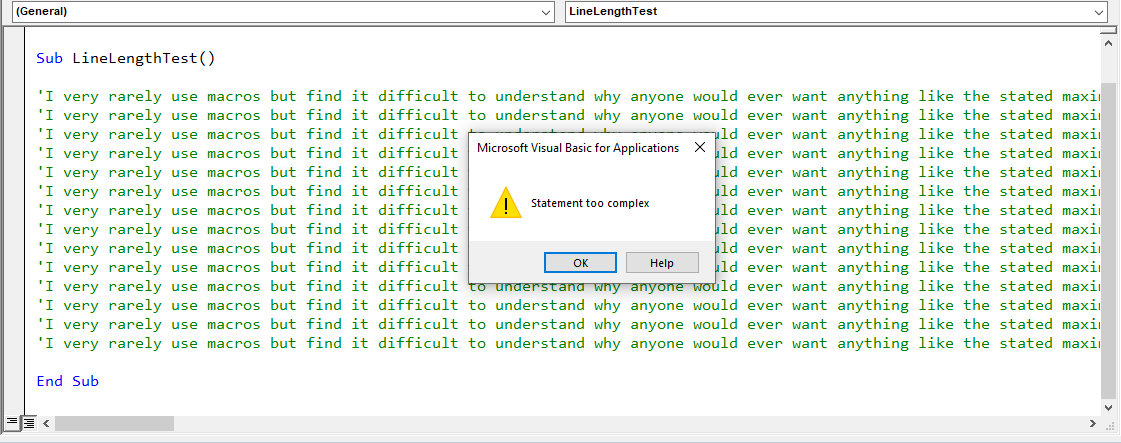 Statement Too Complex