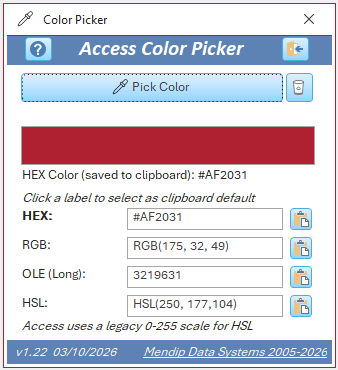 Color Picker Form - filled