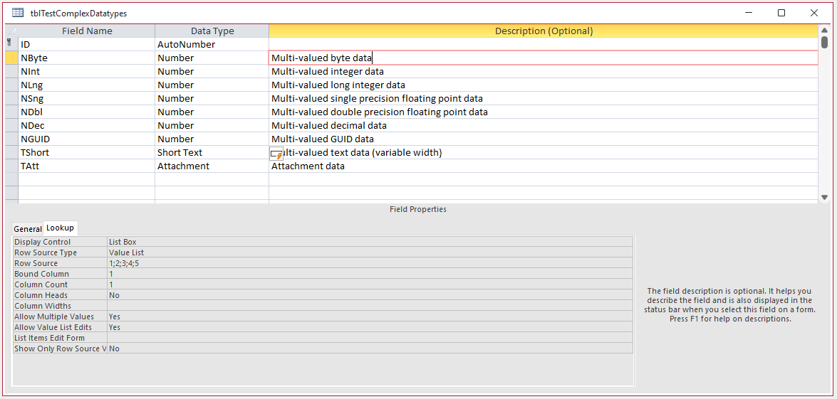 Complex Datatypes Table Design