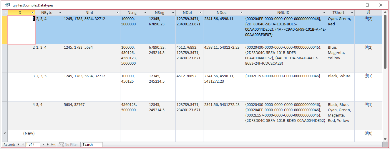 Complex Datatypes Data