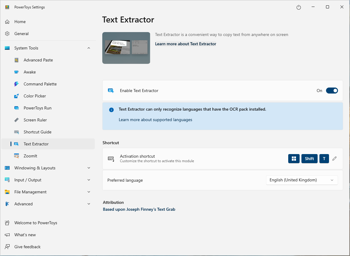 PowerToys Text Extractor