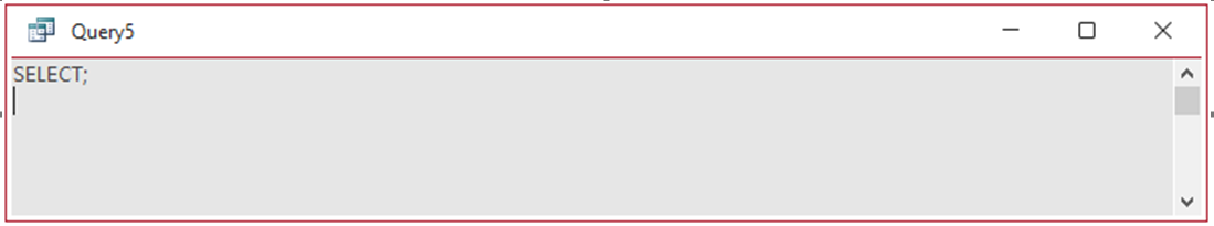 Blank SQL View