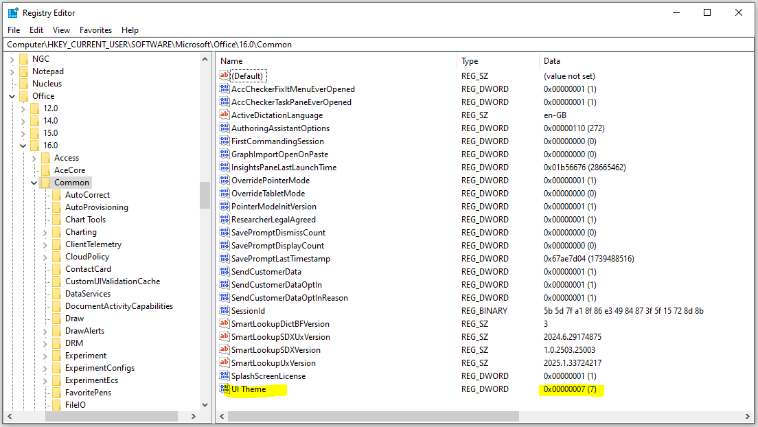 Registry UI Theme