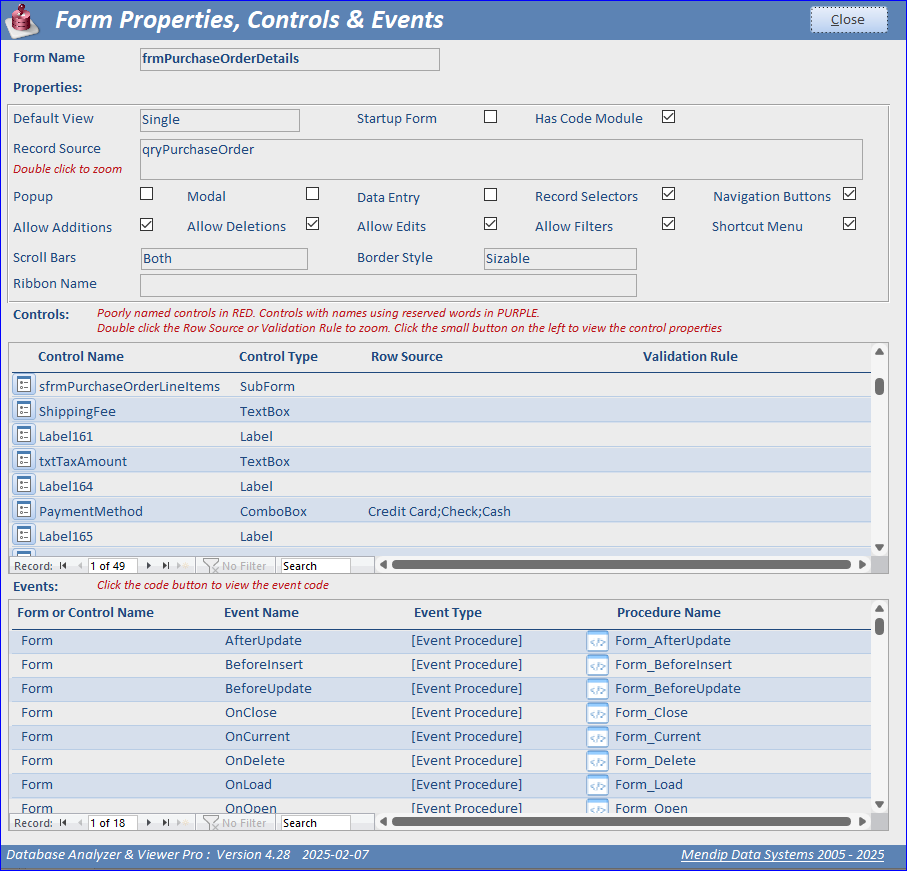 Form Properties
