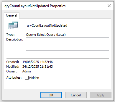 Object Property Sheet