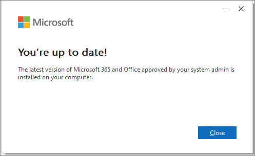 After Rollback - Up To Date