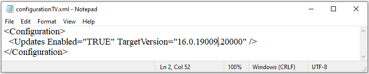 XML configuration file