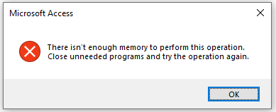 Not Enough Memory Error