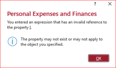 Invalid Reference Error Message