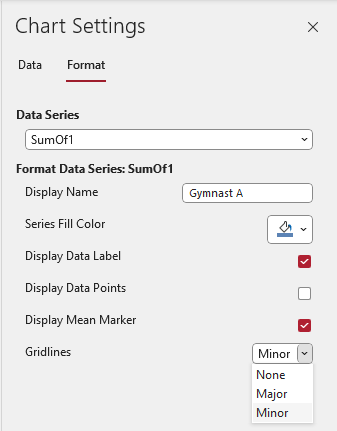 Box & Whisker Chart Format Settings