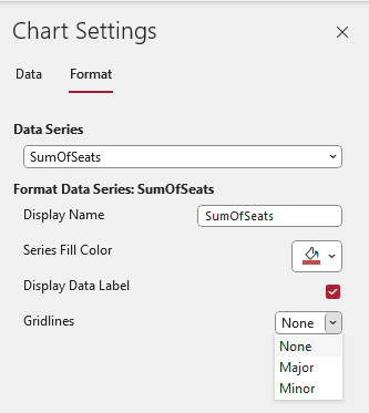 Bubble Chart Format Settings