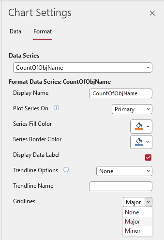 Column Chart Format Settings