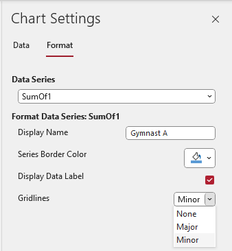 Radar Chart Format Settings