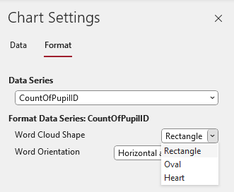 Word Cloud Chart Format Settings 1