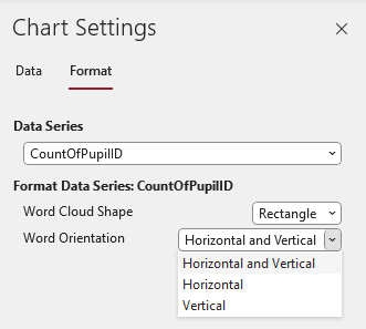 Word Cloud Chart Format Settings 2