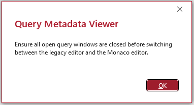 Monaco SQL Editor - Changes, Bugs and Fixes