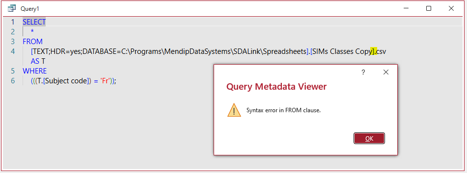 External Text Query Changed - Save Error