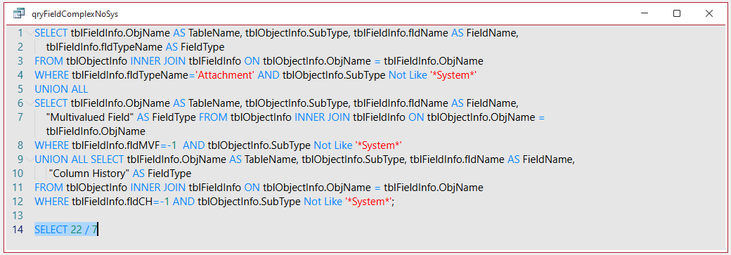 Run Temporary SQL