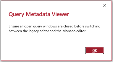 Close All Query Windows Message