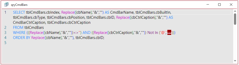 Monaco SQL Special Characters