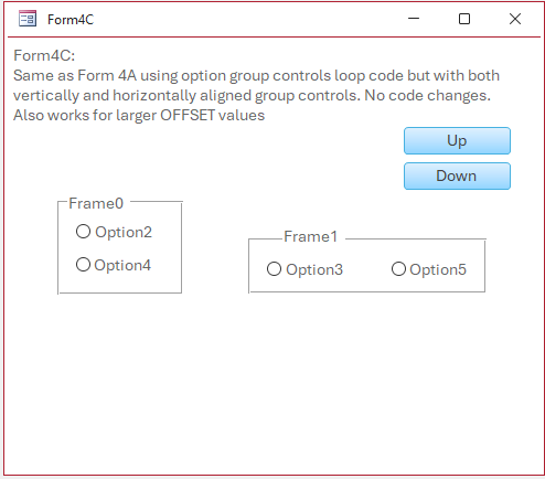 Form4C - Both types of option group controls