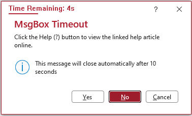 New Style Nessage with Timeout & Countdown