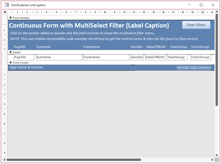 Multiselect Filter Label Caption Design