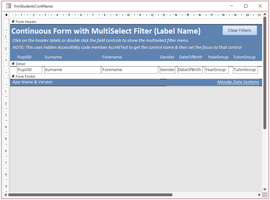 Multiselect Filter Label Name Design