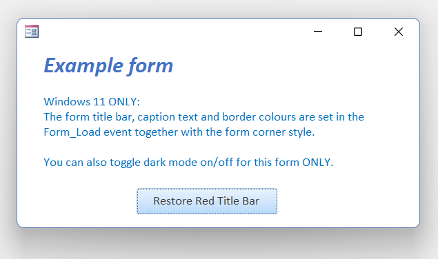 Example Form Light Mode