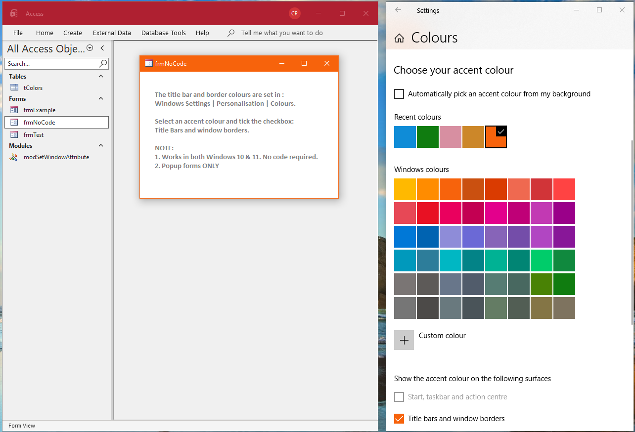 Popup Form Orange