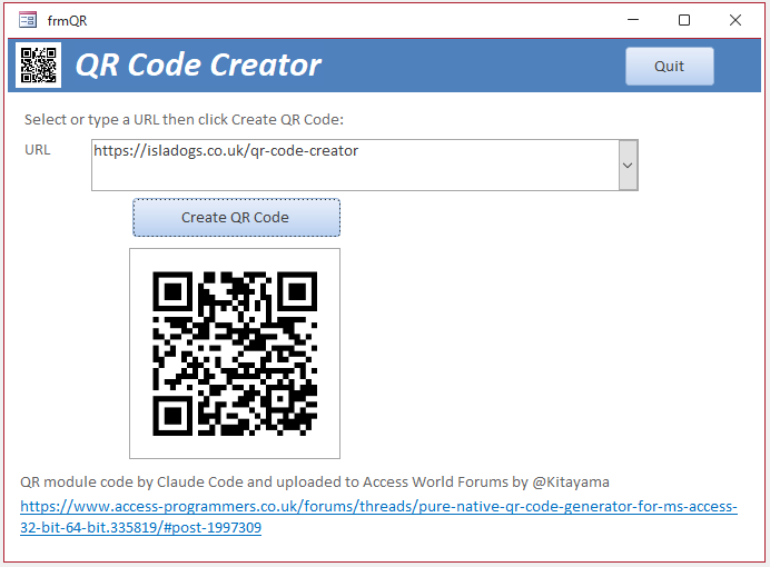 QR Code Form