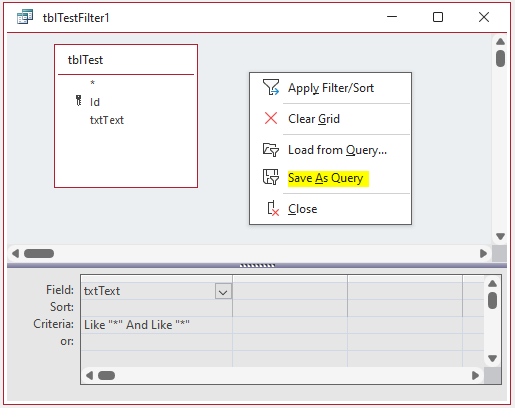 Save As Query