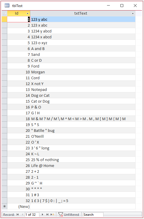 Test Table