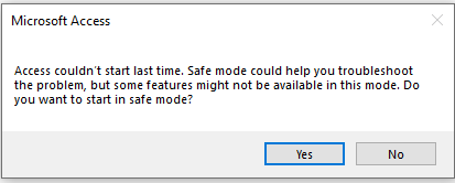 Safe Mode Message