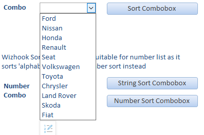 Unsorted Combobox