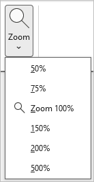 Zoom Button Ribbon
