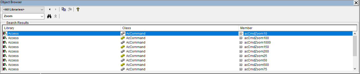 Zoom DoCmd Code